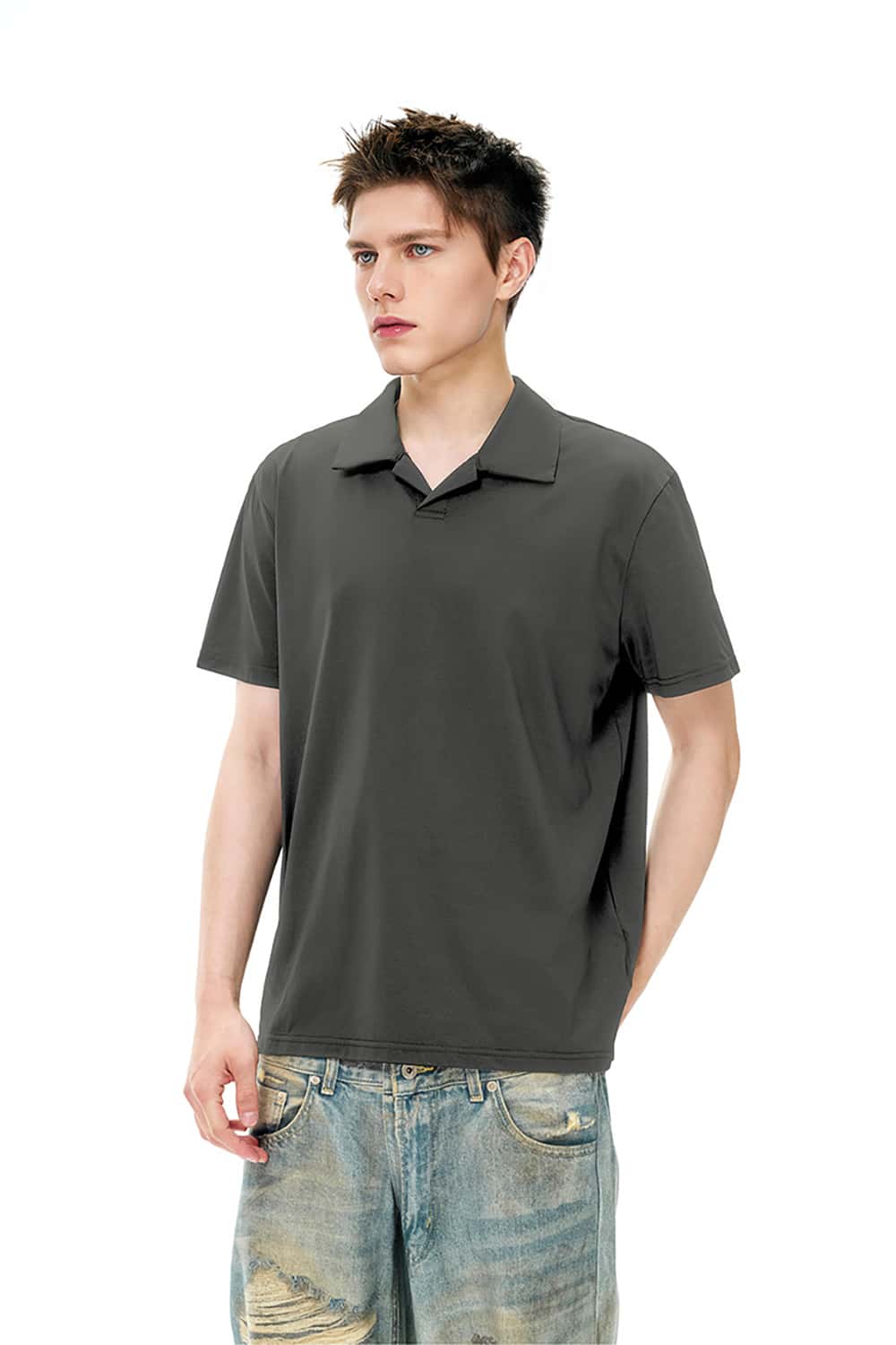 Seagull Collar Quick-Dry Polo Shirt for Outdoor Sports and Commuting