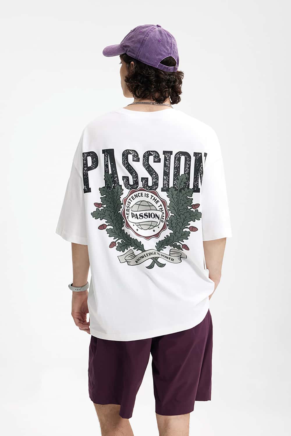"Passion" Print Casual Streetwear Loose-Fit Short Sleeve T-Shirt