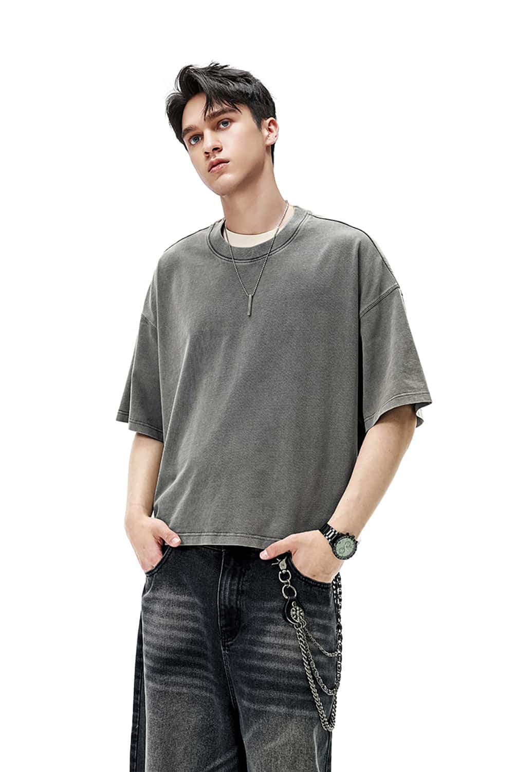Vintage Washed 270g Heavy Cotton Short Sleeve T-Shirt