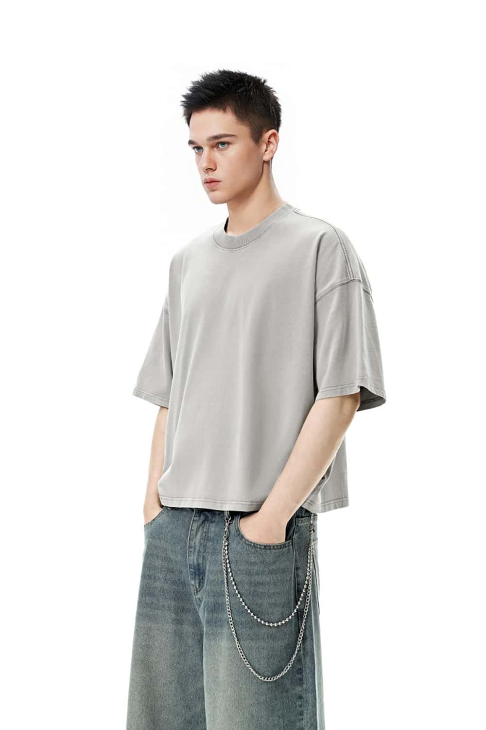 Vintage Washed 270g Heavy Cotton Short Sleeve T-Shirt