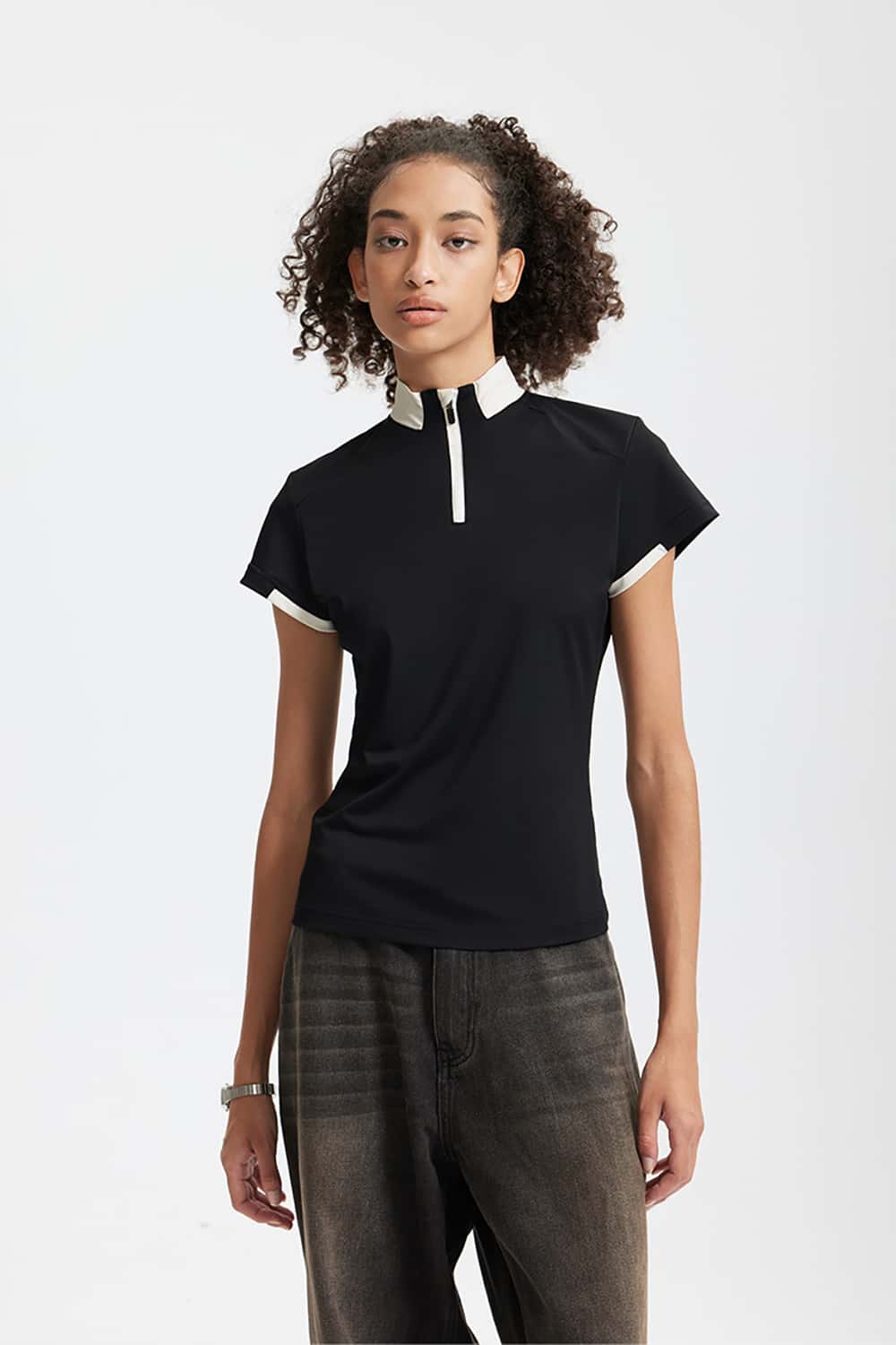 Lightweight Cooling Zip-Up Golf and Tennis Polo Shirt