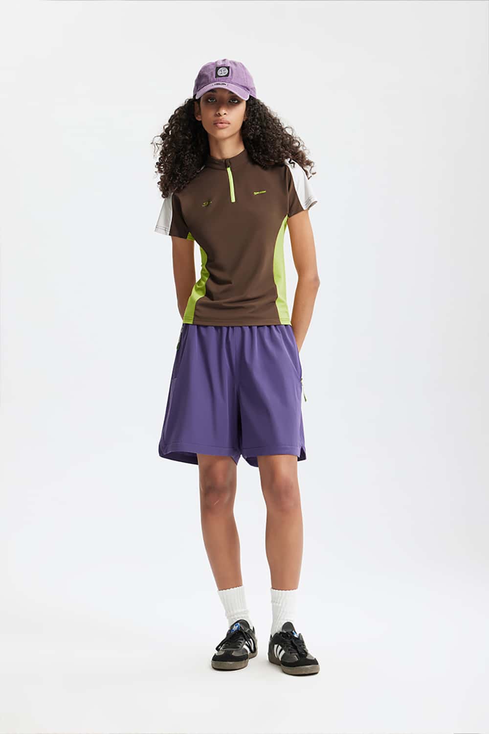 Cooling Zip-Up Cycling T-Shirt with Contrast Paneling Short Sleeve