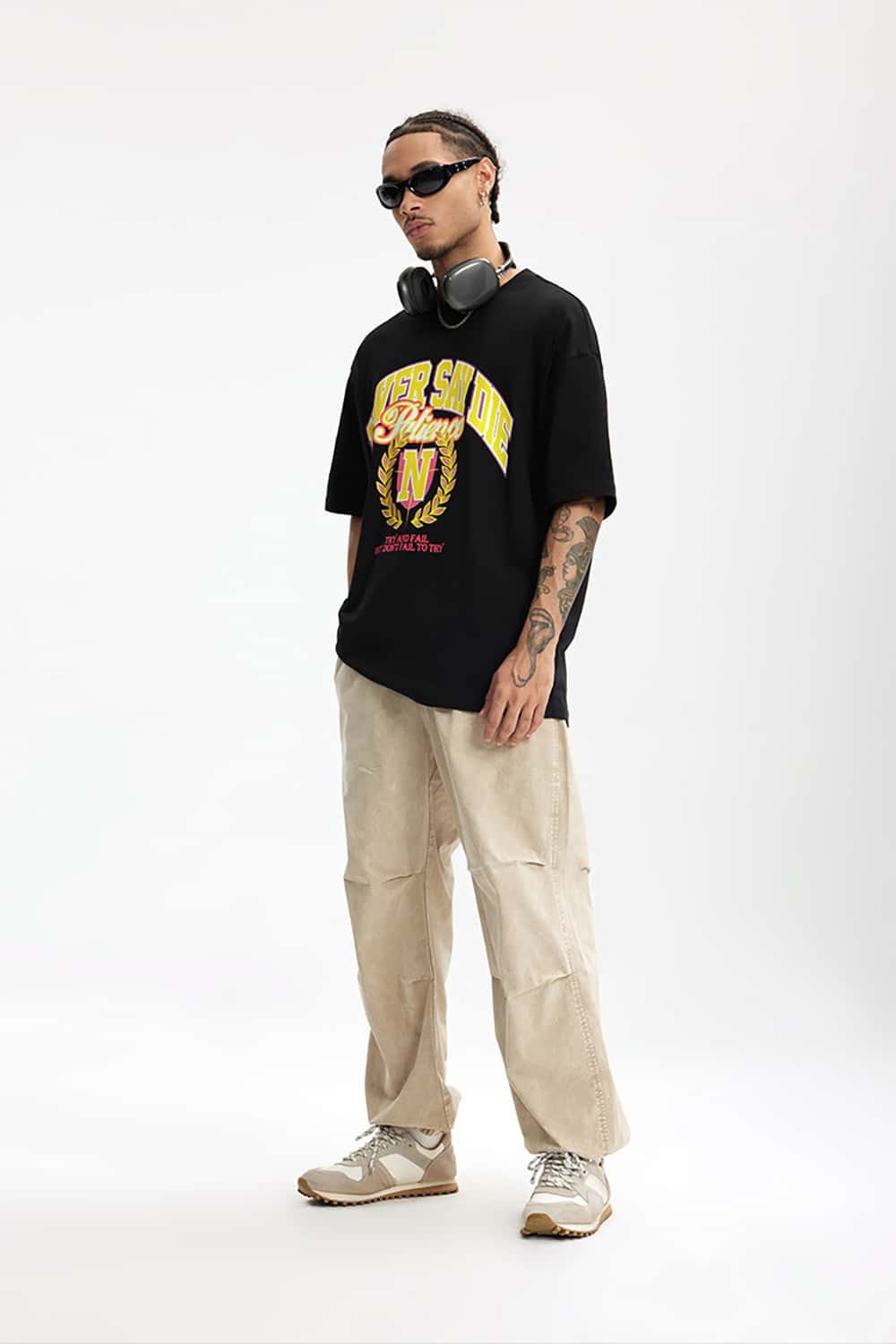 Velvet Faux Pearl Print Loose Short Sleeve T-Shirt