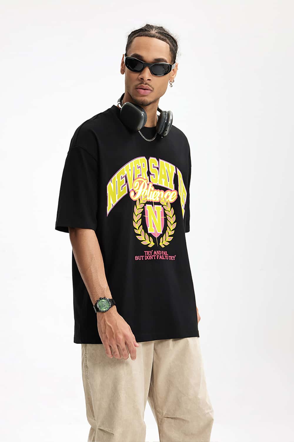 Velvet Faux Pearl Print Loose Short Sleeve T-Shirt