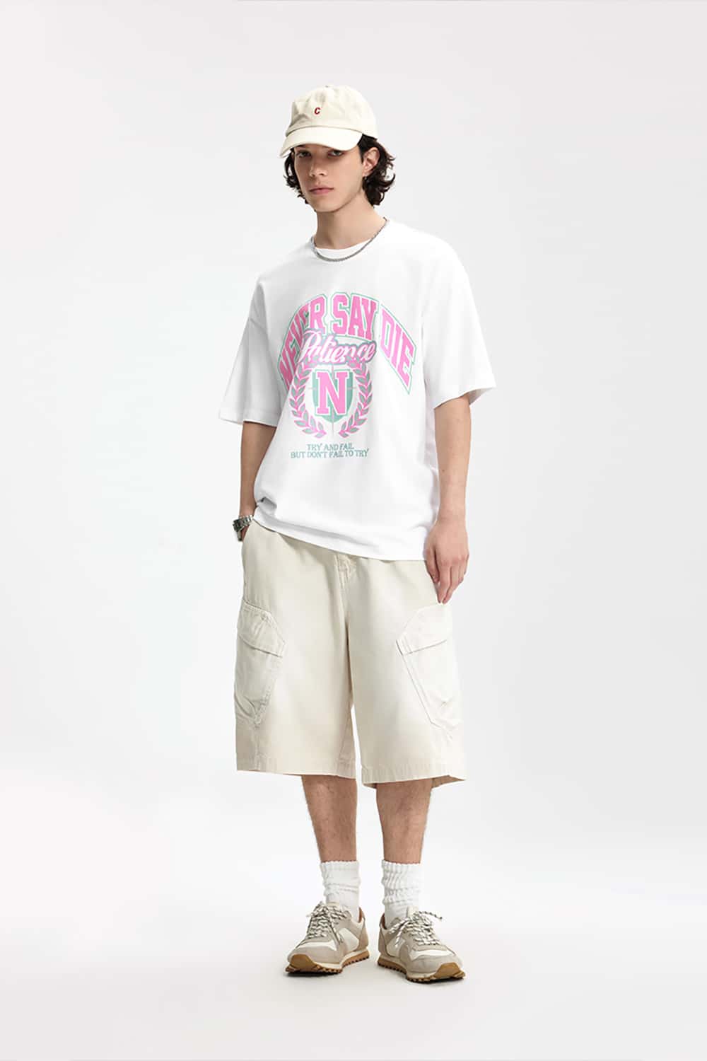 Velvet Faux Pearl Print Loose Short Sleeve T-Shirt