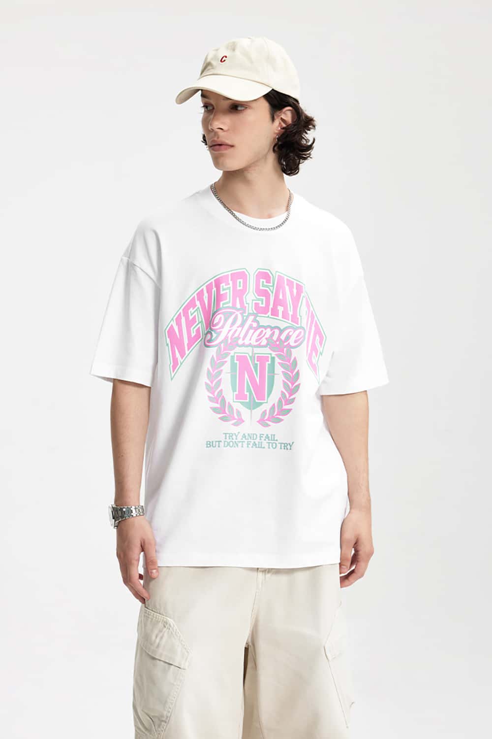 Velvet Faux Pearl Print Loose Short Sleeve T-Shirt