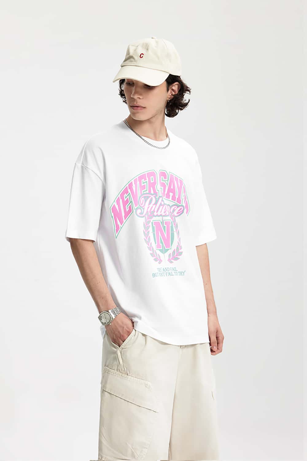 Velvet Faux Pearl Print Loose Short Sleeve T-Shirt