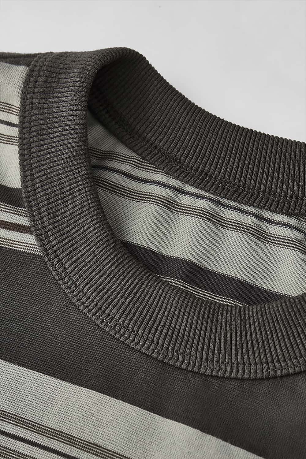 Loose Striped Short Sleeve T-Shirt with Pocket
