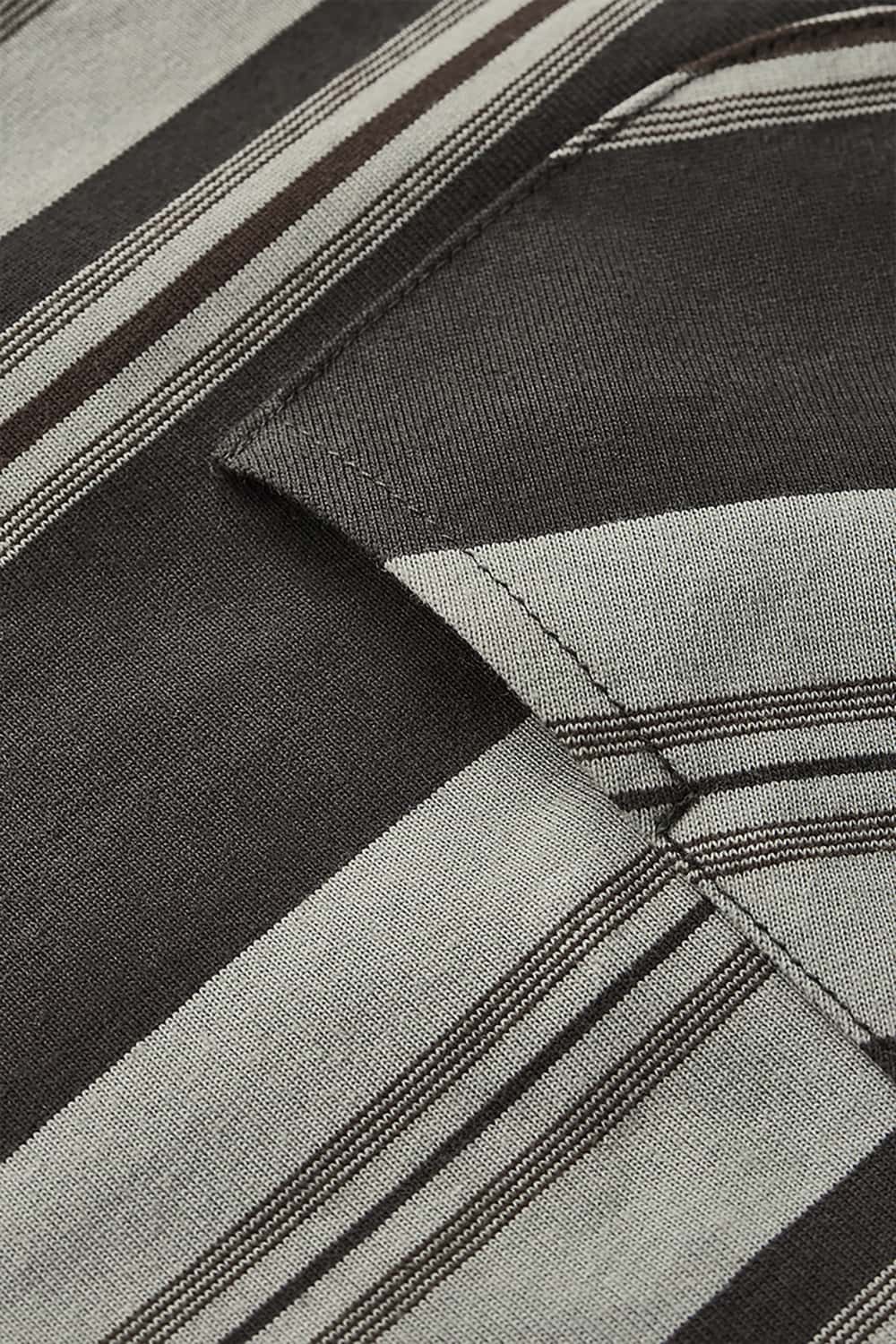 Loose Striped Short Sleeve T-Shirt with Pocket