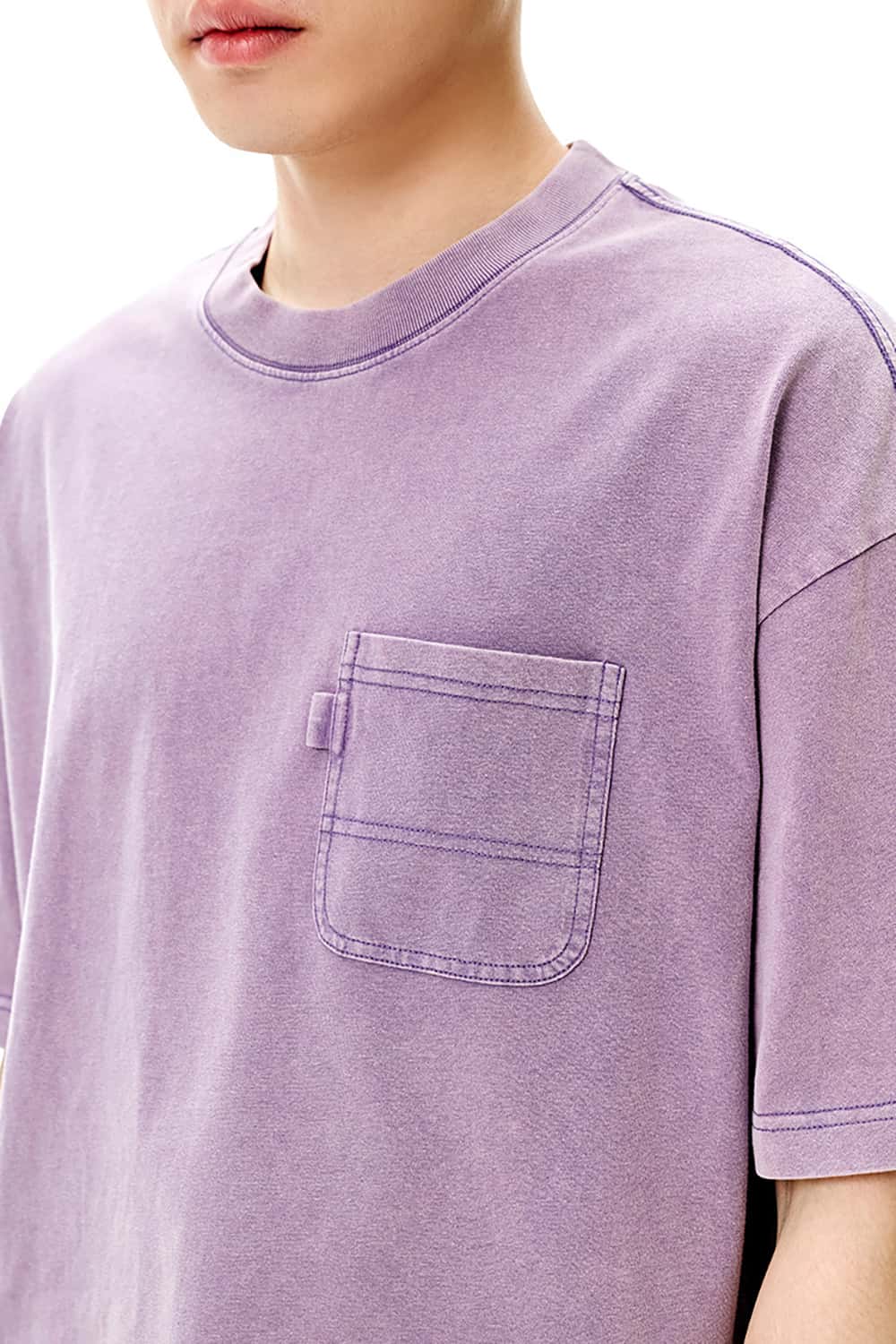 Heavyweight 270g Washed Vintage Cotton Workwear T-Shirt with Pocket