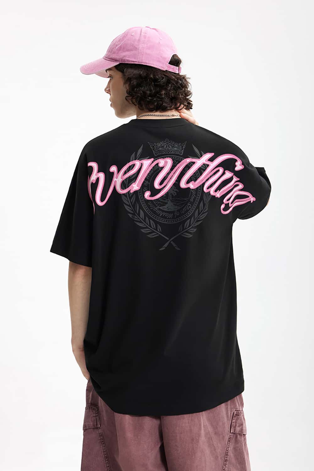 Batwing Sleeve Printed Cotton T-Shirt - Loose Streetwear Style