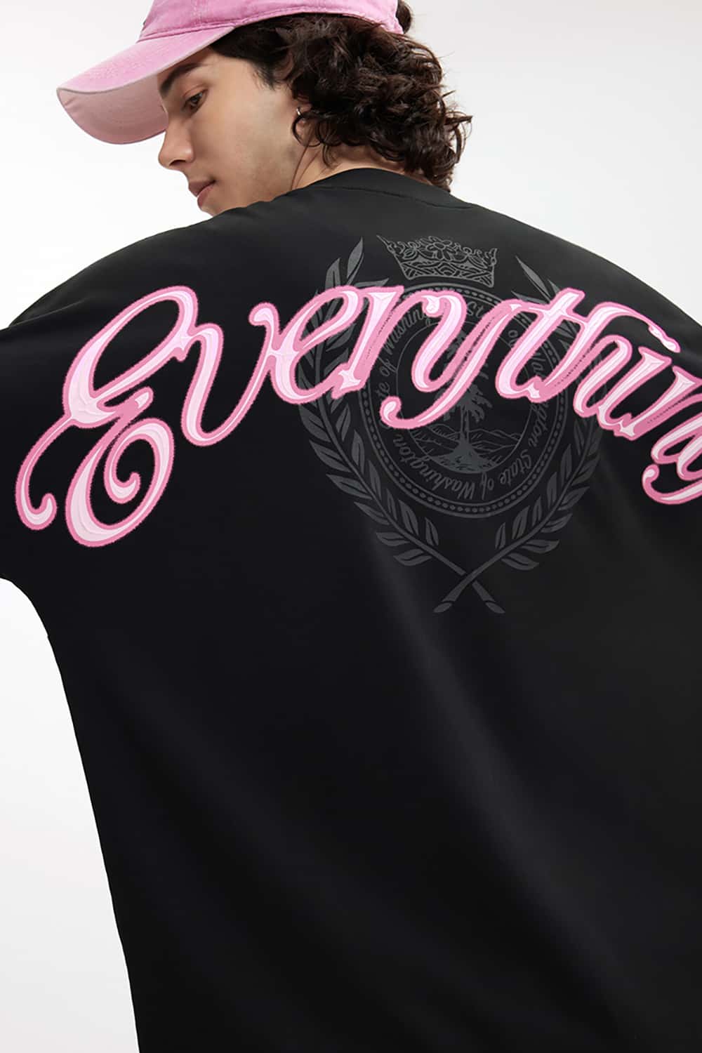 Batwing Sleeve Printed Cotton T-Shirt - Loose Streetwear Style
