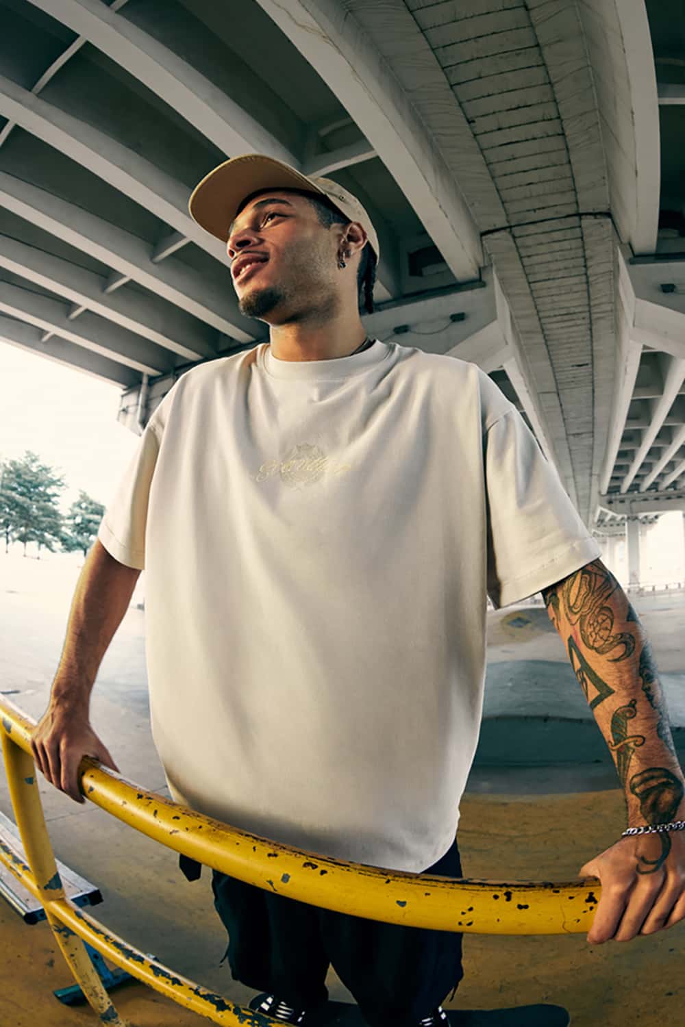 Batwing Sleeve Printed Cotton T-Shirt - Loose Streetwear Style
