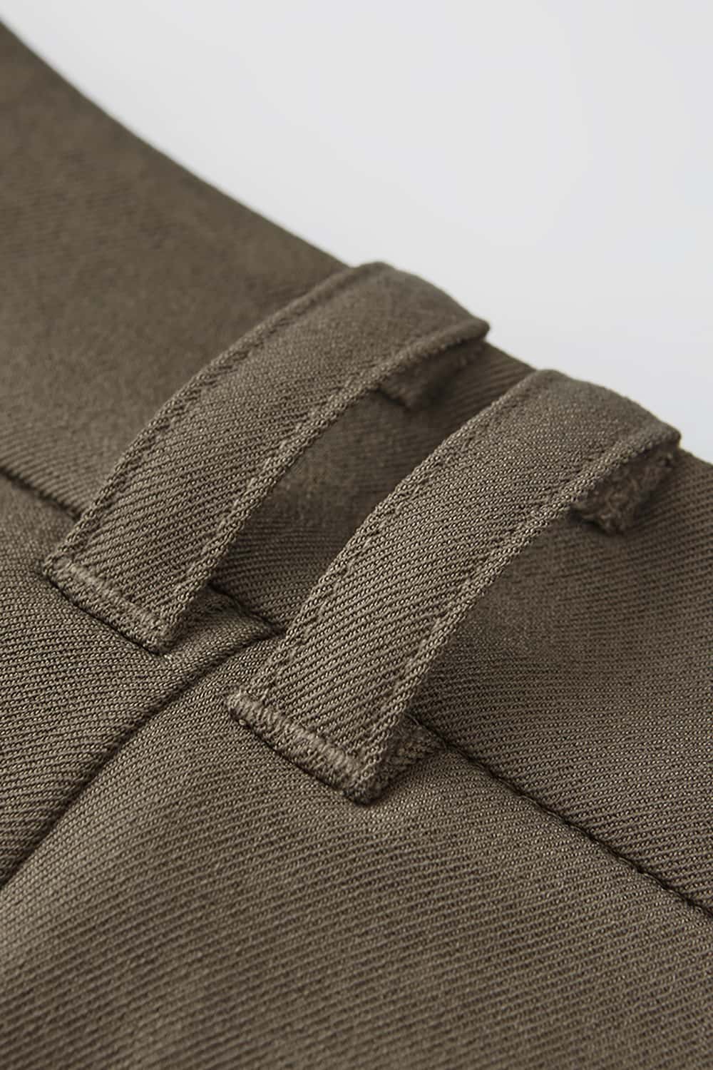 High-Waisted Draped Casual Trousers with Pockets - Elegant Streetwear