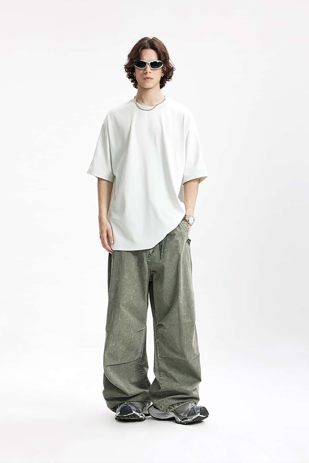 Vintage Wash Cargo Pants with Flap Pockets - Urban Paratrooper Style