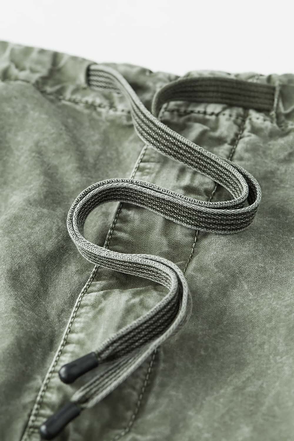 Vintage Wash Cargo Pants with Flap Pockets - Urban Paratrooper Style