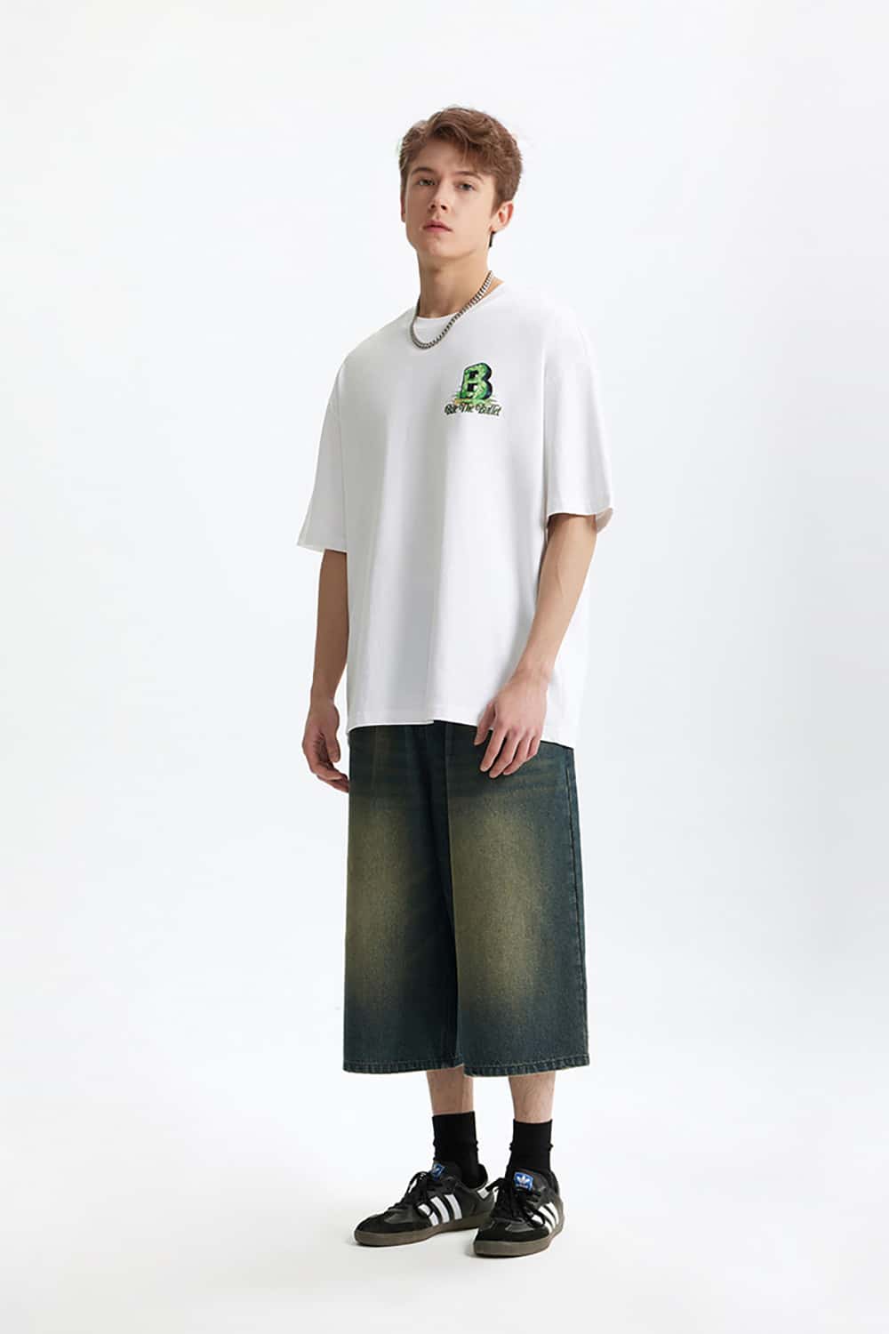 Street Style Oversized T-Shirt with Letter Print - Casual Short Sleeve