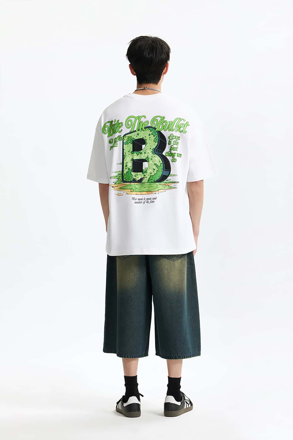 Street Style Oversized T-Shirt with Letter Print - Casual Short Sleeve