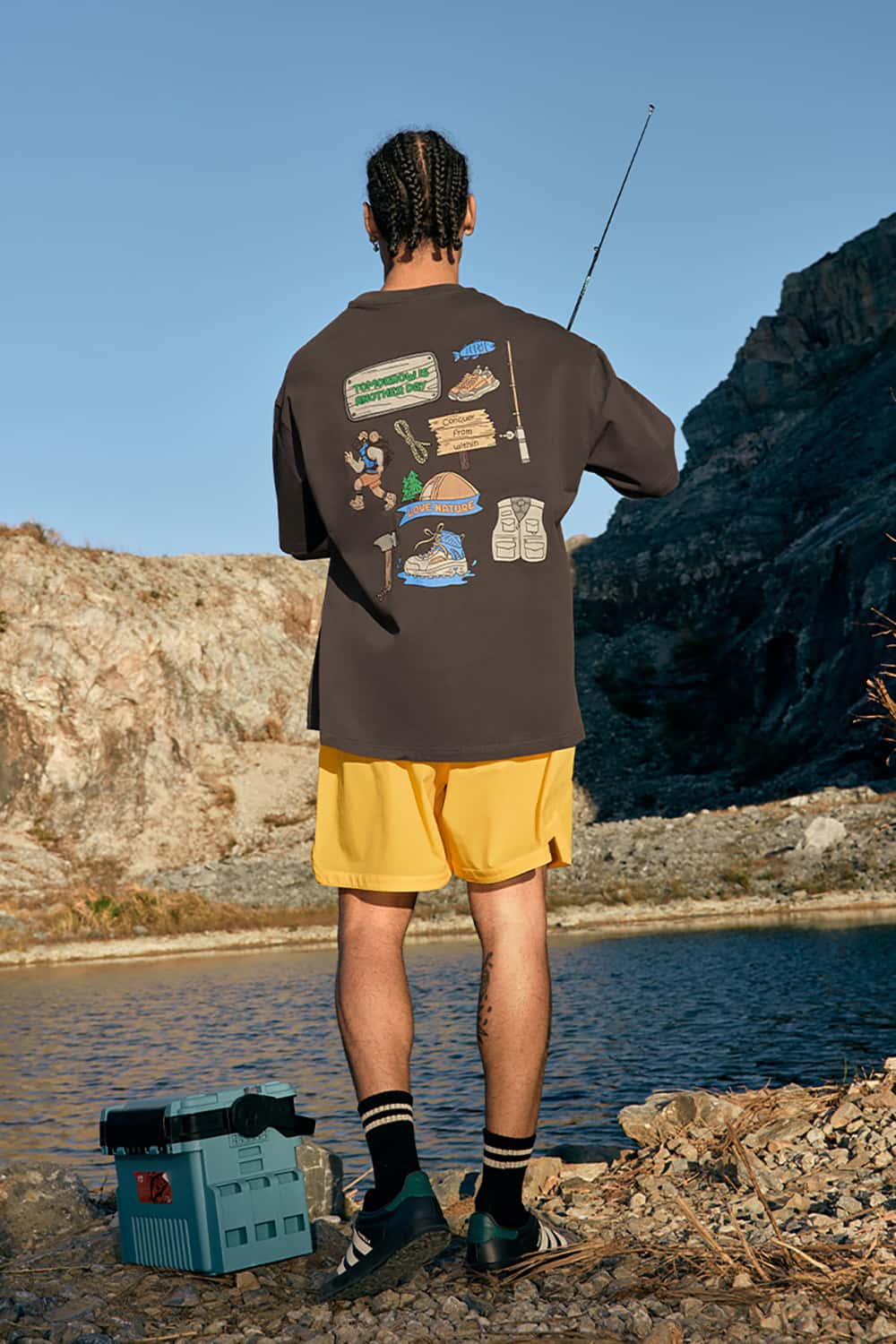 Heavyweight 3D Foam Print T-Shirt - Loose Fit Round Neck Short Sleeve