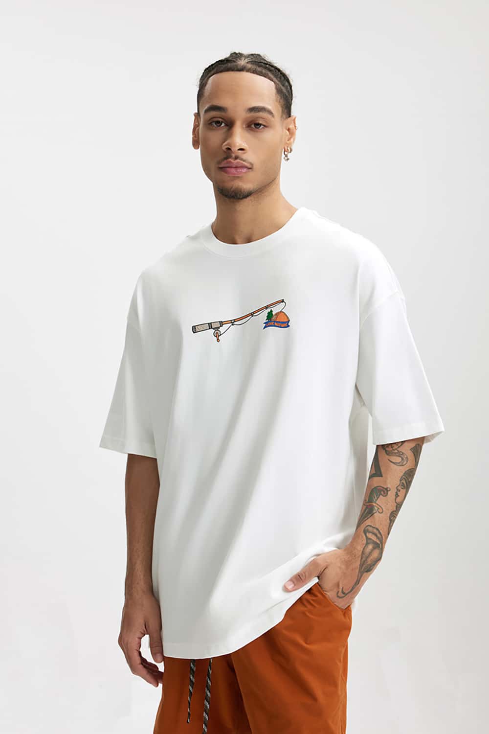 Heavyweight 3D Foam Print T-Shirt - Loose Fit Round Neck Short Sleeve