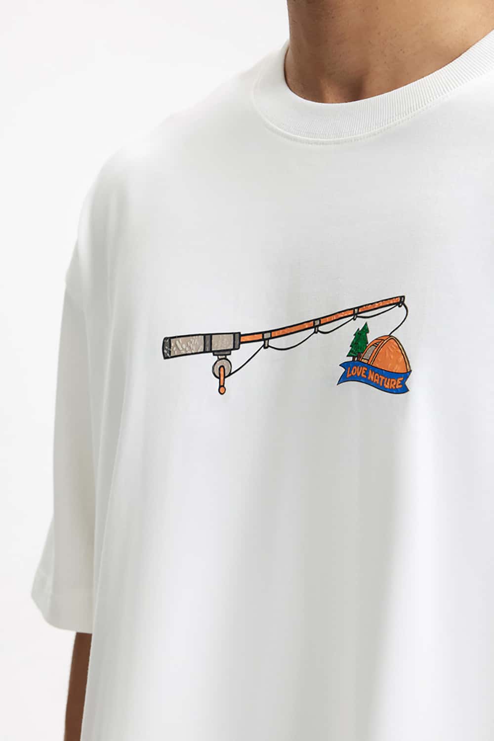 Heavyweight 3D Foam Print T-Shirt - Loose Fit Round Neck Short Sleeve