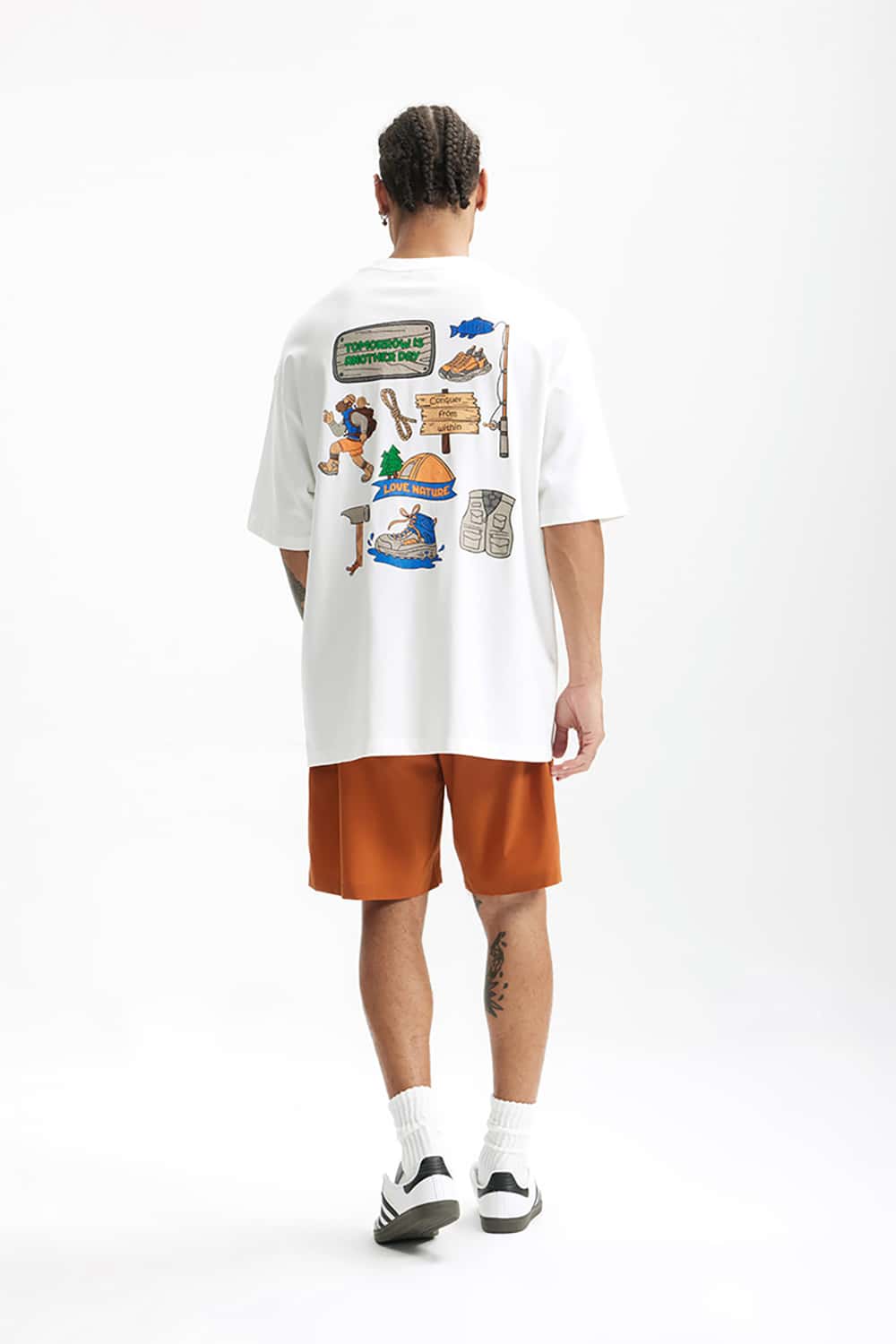 Heavyweight 3D Foam Print T-Shirt - Loose Fit Round Neck Short Sleeve