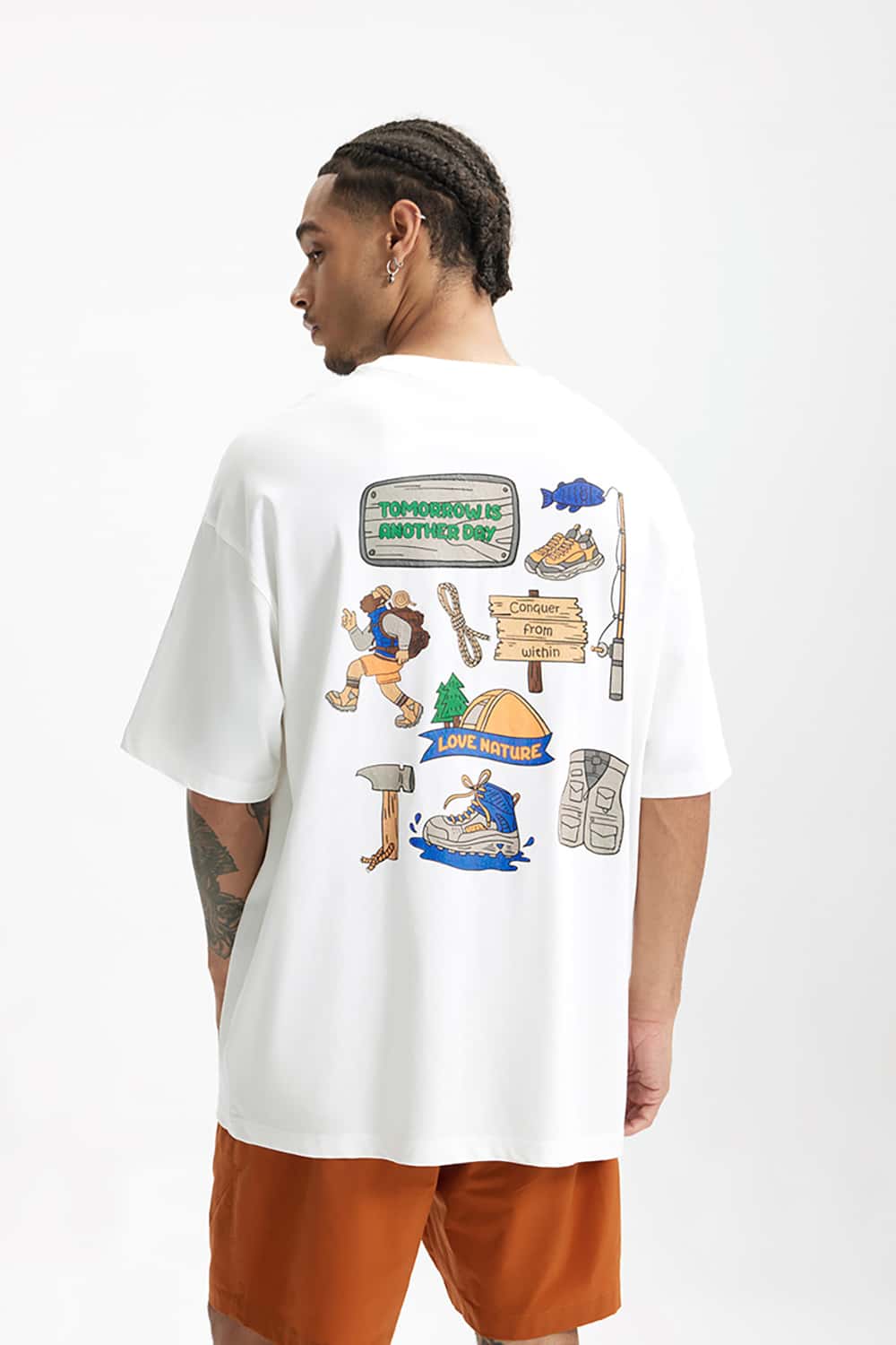 Heavyweight 3D Foam Print T-Shirt - Loose Fit Round Neck Short Sleeve