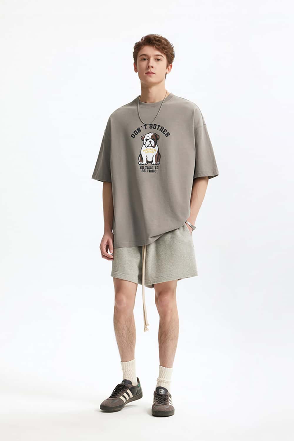 French Bulldog Fun Print T-Shirt - Vintage Heavyweight Casual Short Sleeve