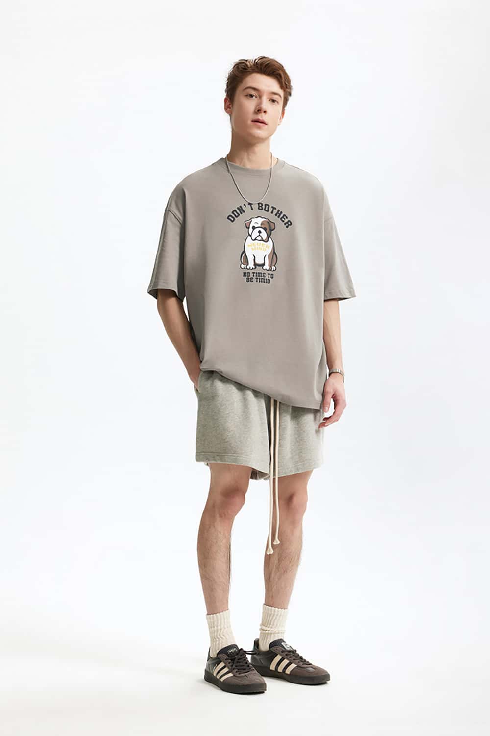French Bulldog Fun Print T-Shirt - Vintage Heavyweight Casual Short Sleeve