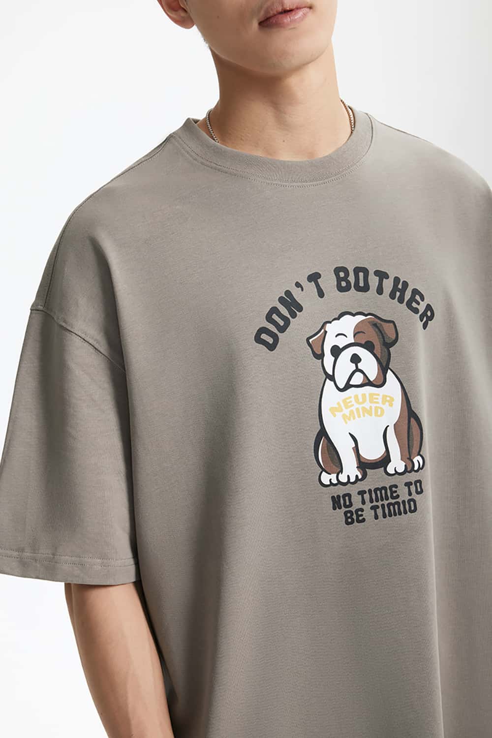 French Bulldog Fun Print T-Shirt - Vintage Heavyweight Casual Short Sleeve