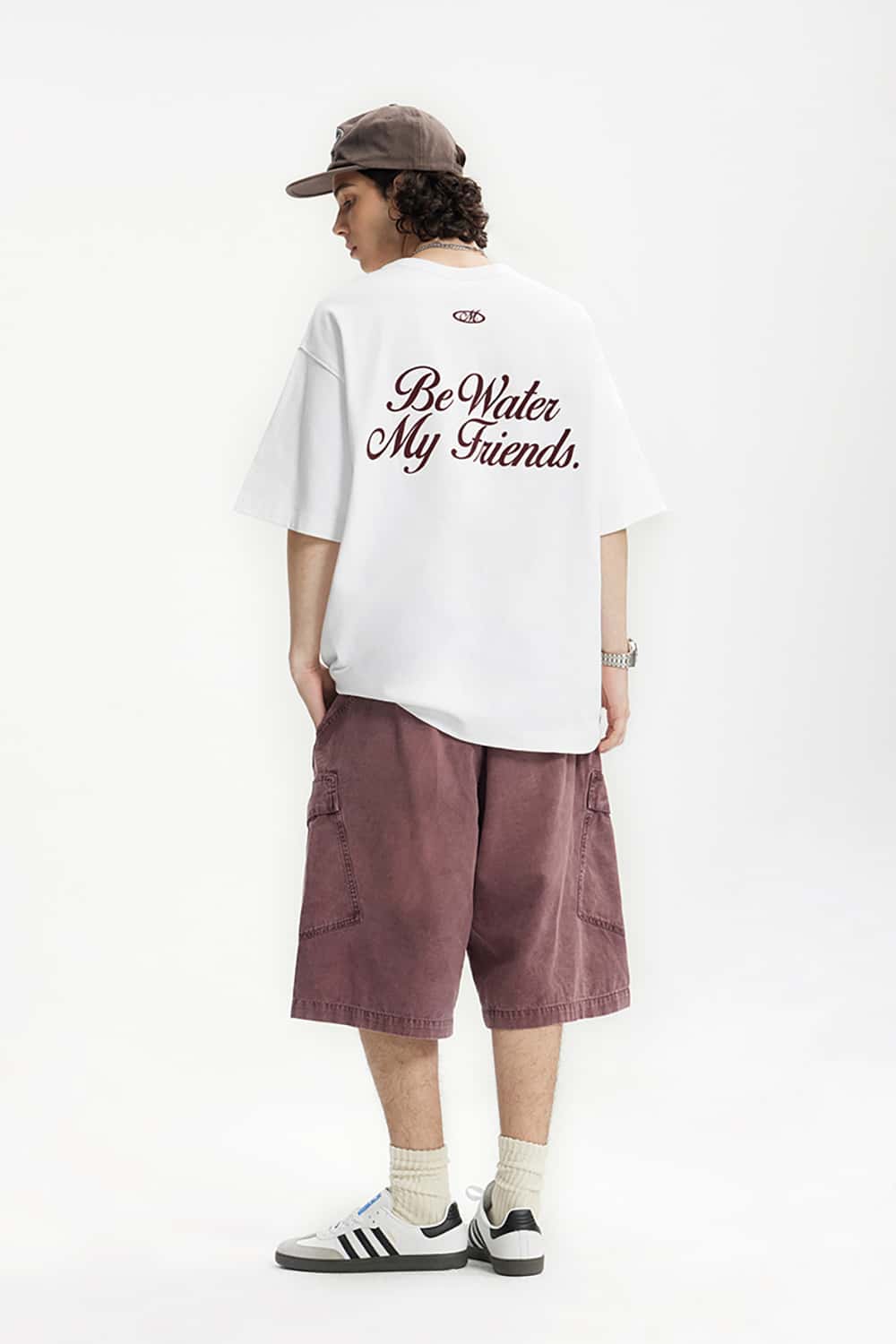 Vintage Heavyweight Pocket Flock Print T-Shirt - Loose Fit Short Sleeve