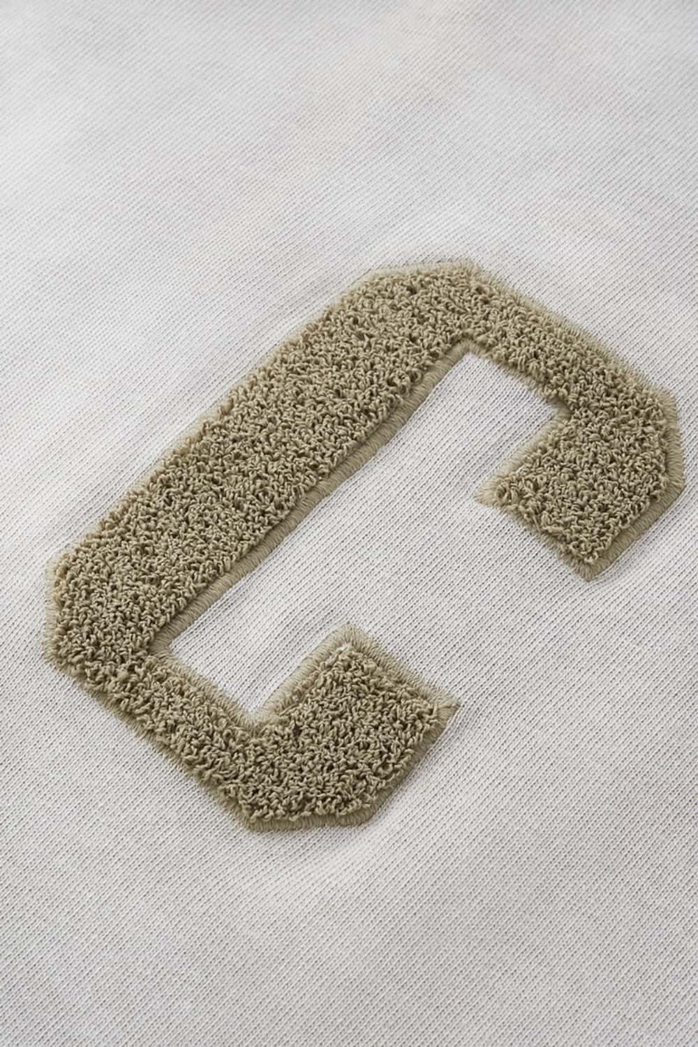 Gradient Wash Letter Embroidery T-Shirt - Heavyweight Streetwear Short Sleeve