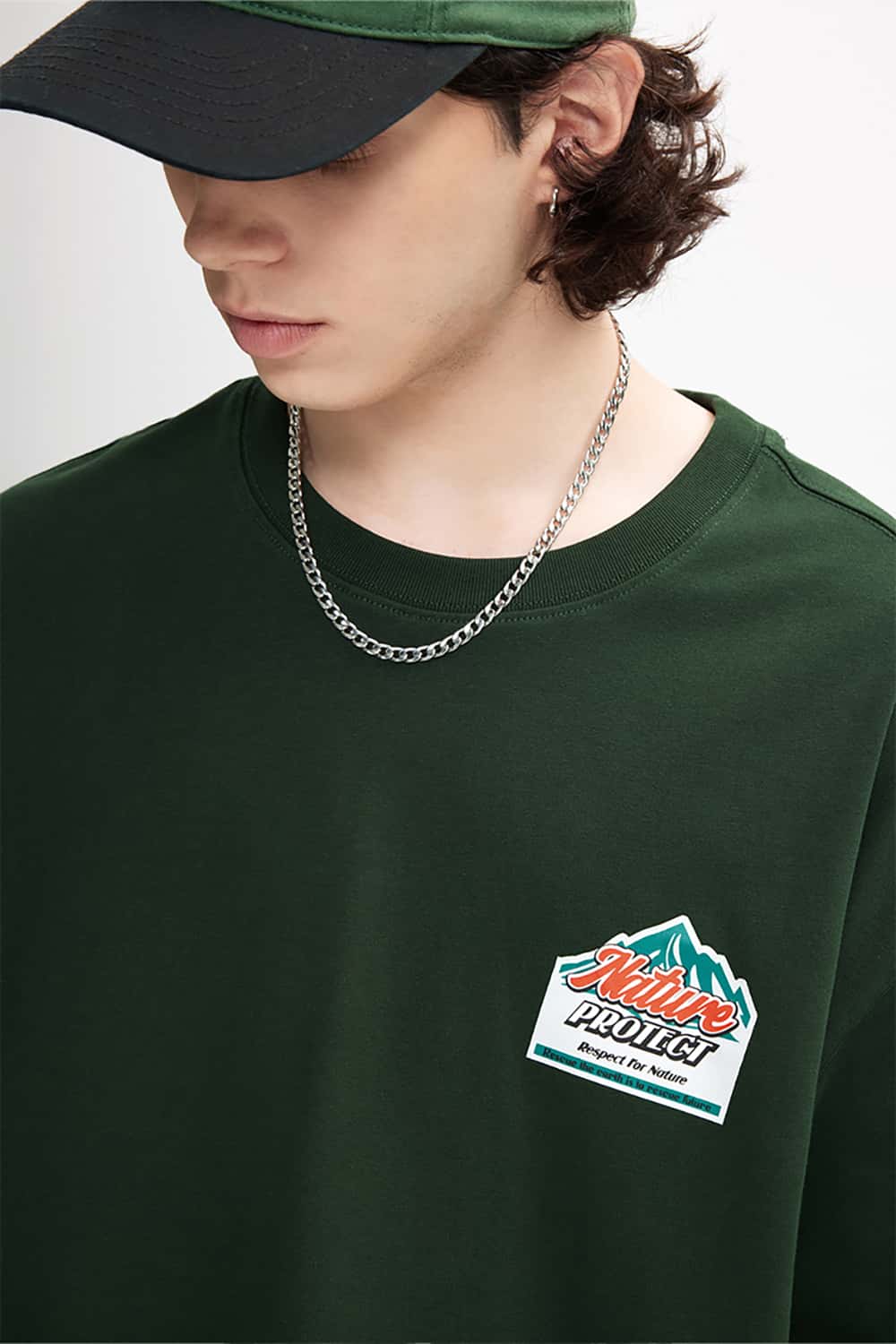 Heavyweight Thick Plate Print T-Shirt - Streetwear Loose Fit Short Sleeve