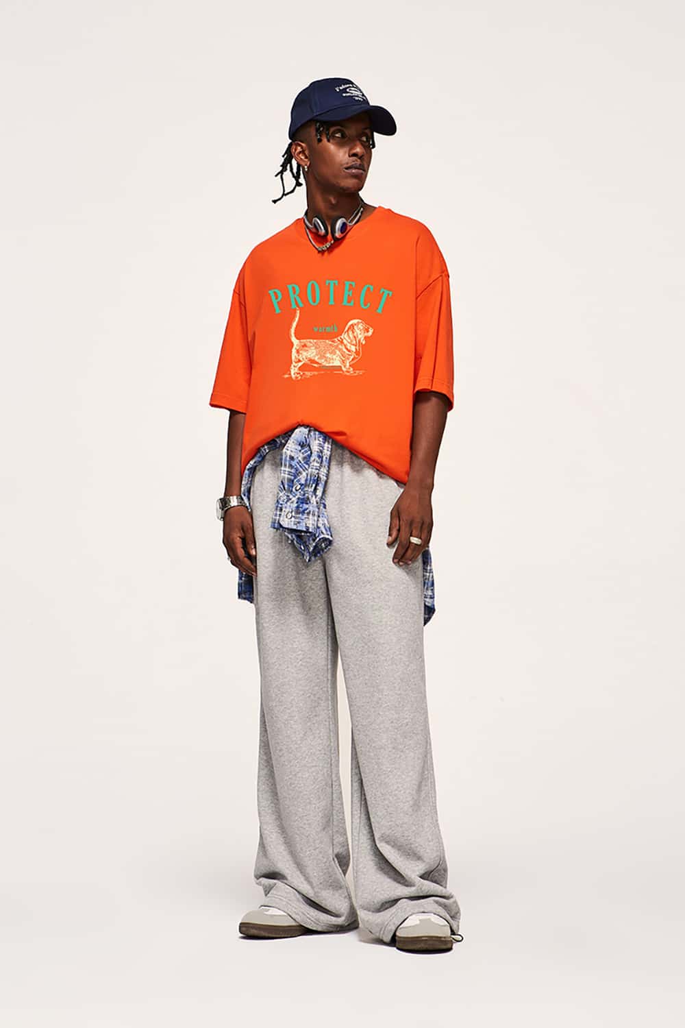 Dog Slurry Print T-Shirt - Loose Fit Fun Animal Short Sleeve