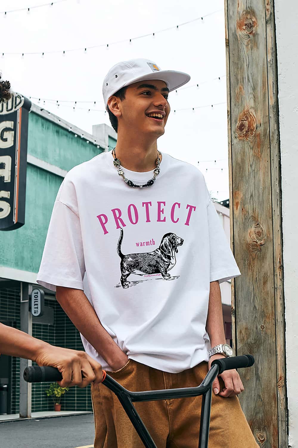 Dog Slurry Print T-Shirt - Loose Fit Fun Animal Short Sleeve
