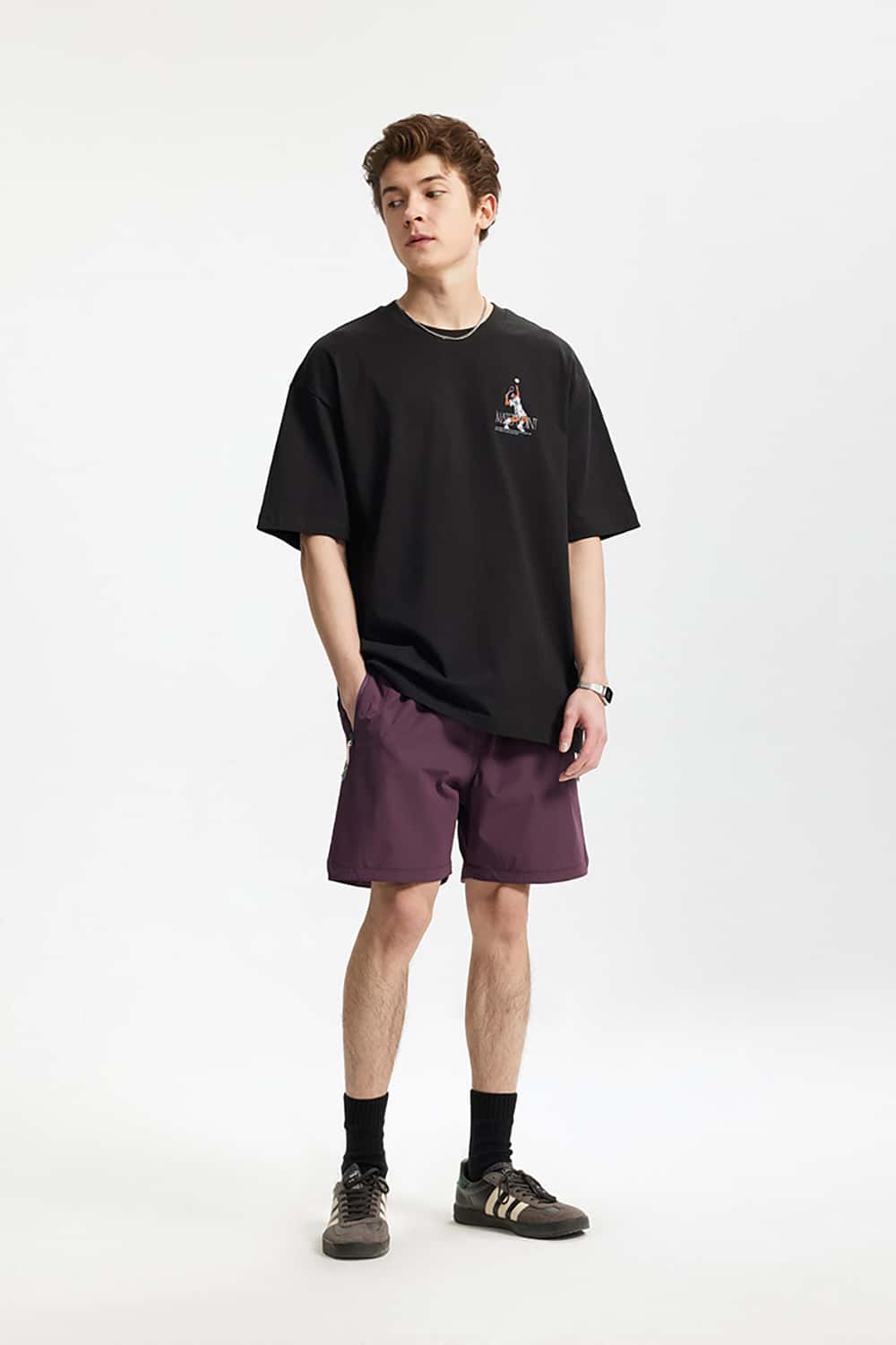Sports Print Loose Casual Round Neck Short Sleeve T-Shirt