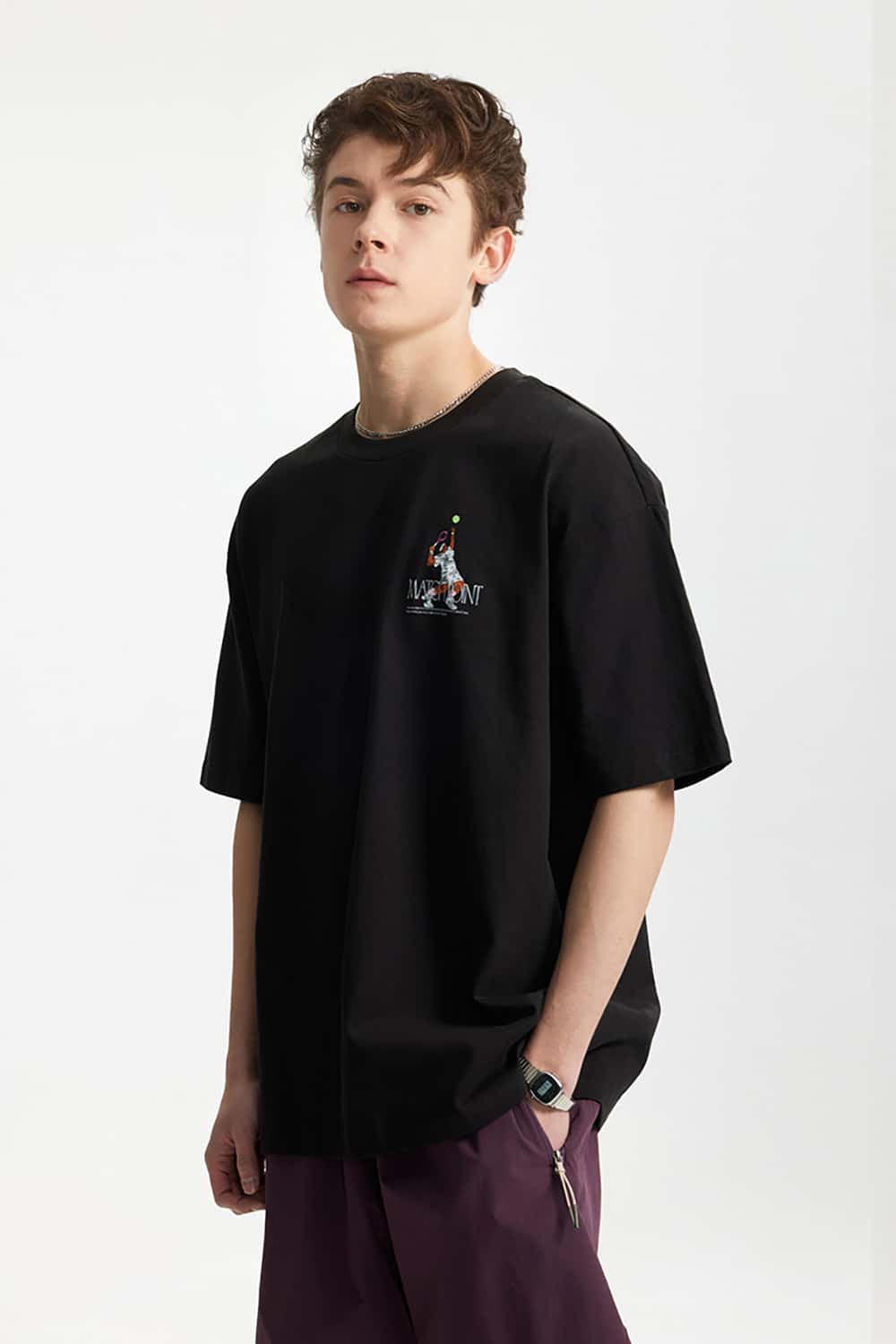 Sports Print Loose Casual Round Neck Short Sleeve T-Shirt