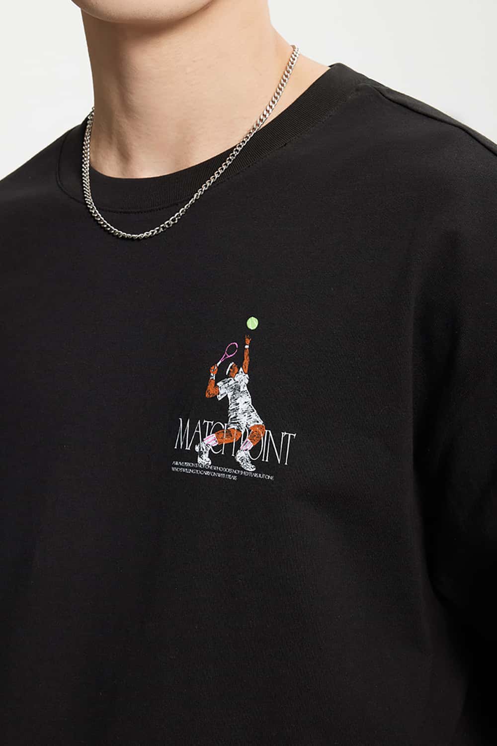 Sports Print Loose Casual Round Neck Short Sleeve T-Shirt