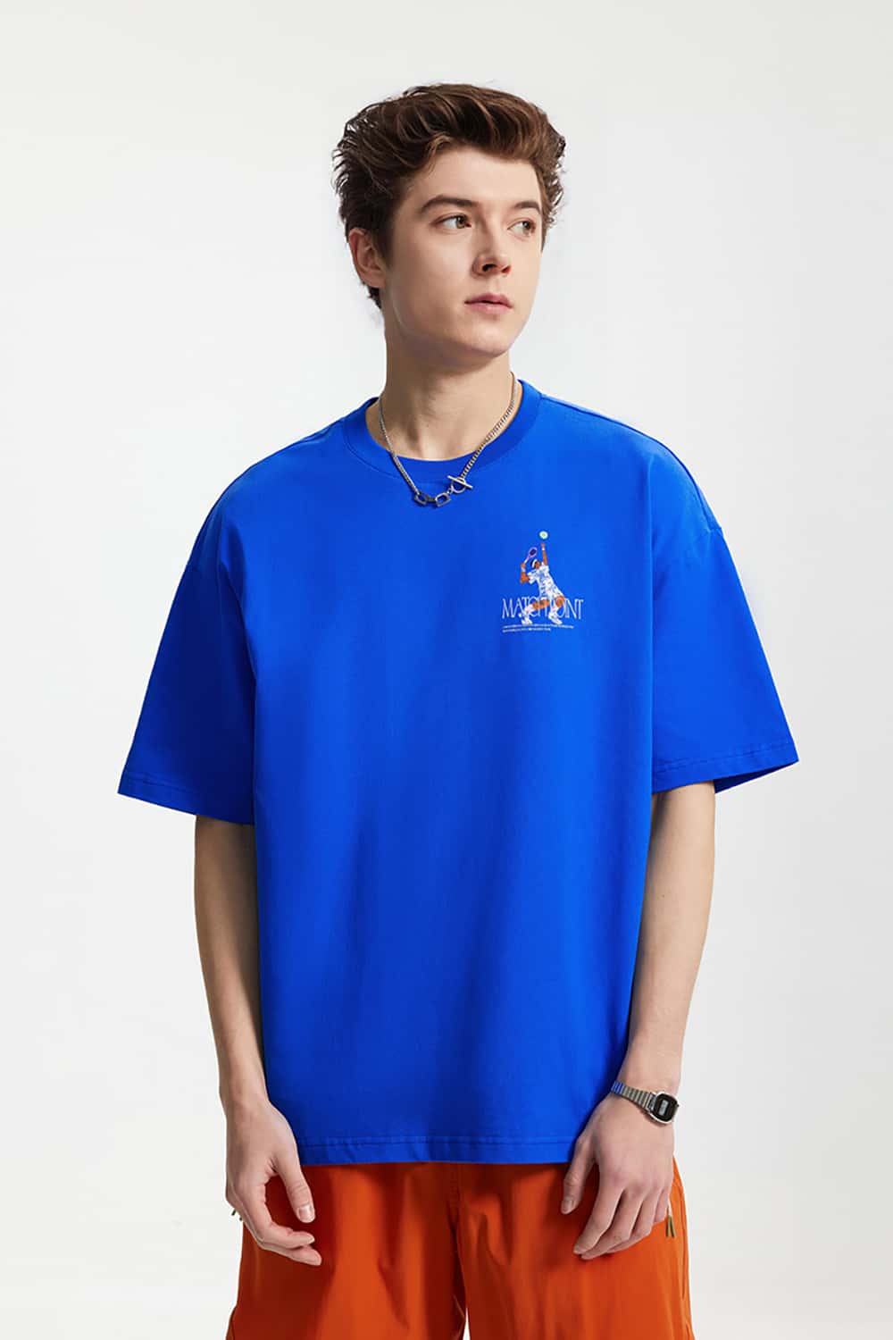 Sports Print Loose Casual Round Neck Short Sleeve T-Shirt