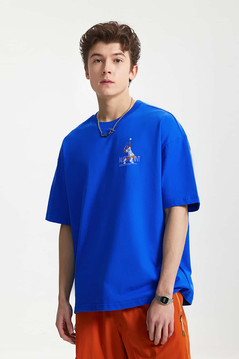 Sports Print Loose Casual Round Neck Short Sleeve T-Shirt