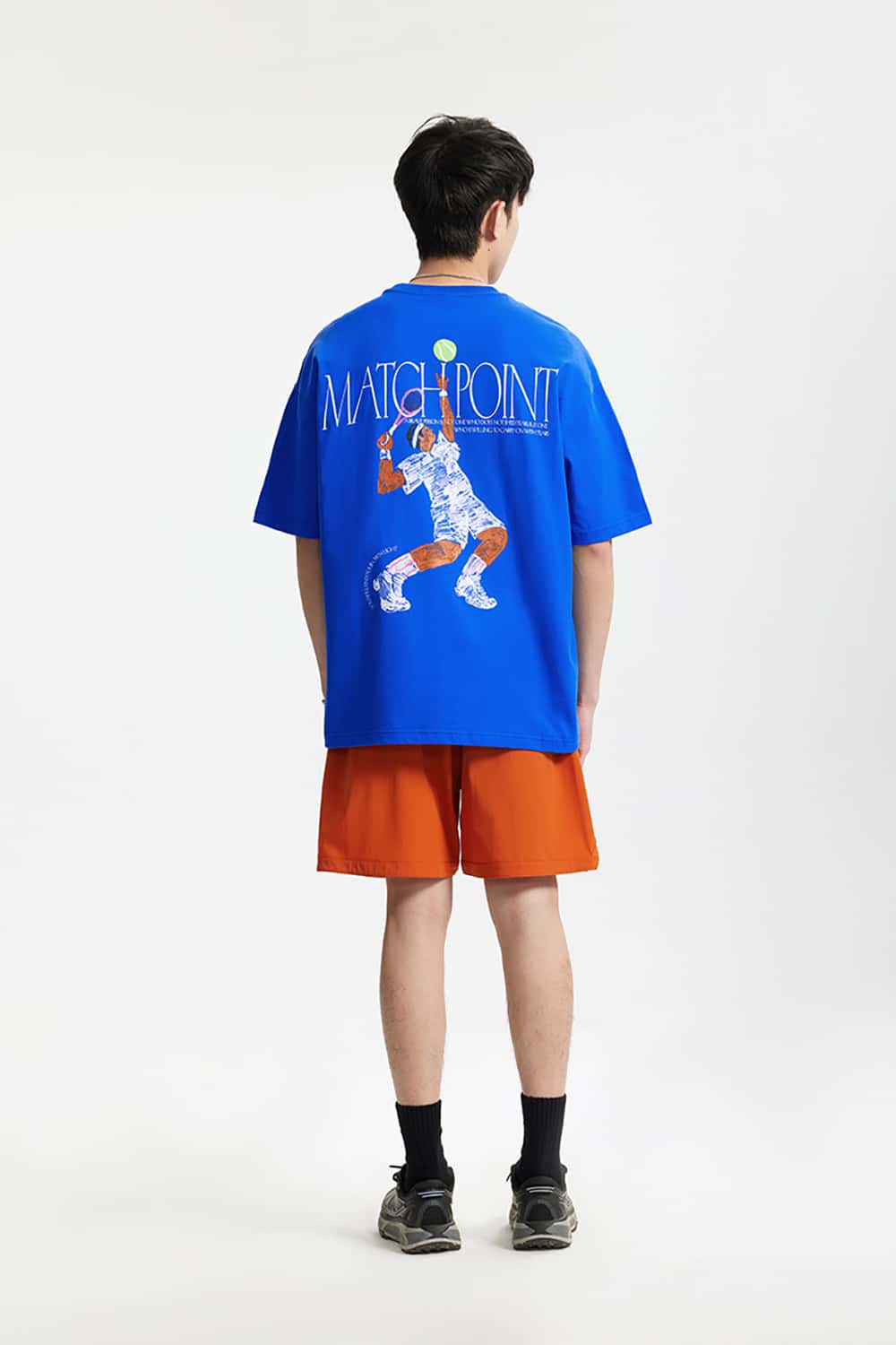 Sports Print Loose Casual Round Neck Short Sleeve T-Shirt