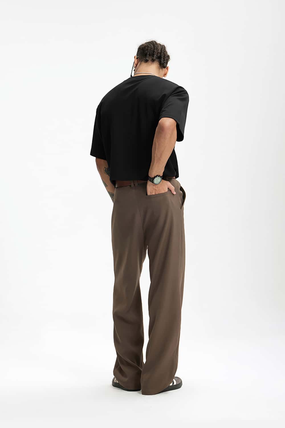 Double-Sided Solid Color Basic Versatile Short Sleeve T-Shirt