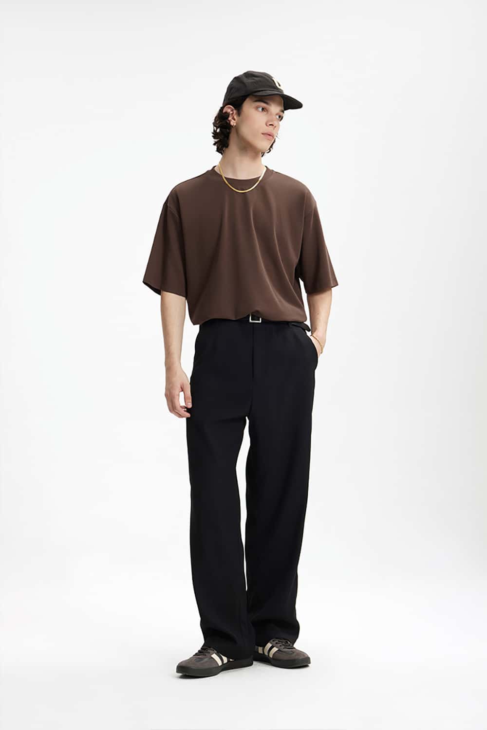 Double-Sided Solid Color Basic Versatile Short Sleeve T-Shirt