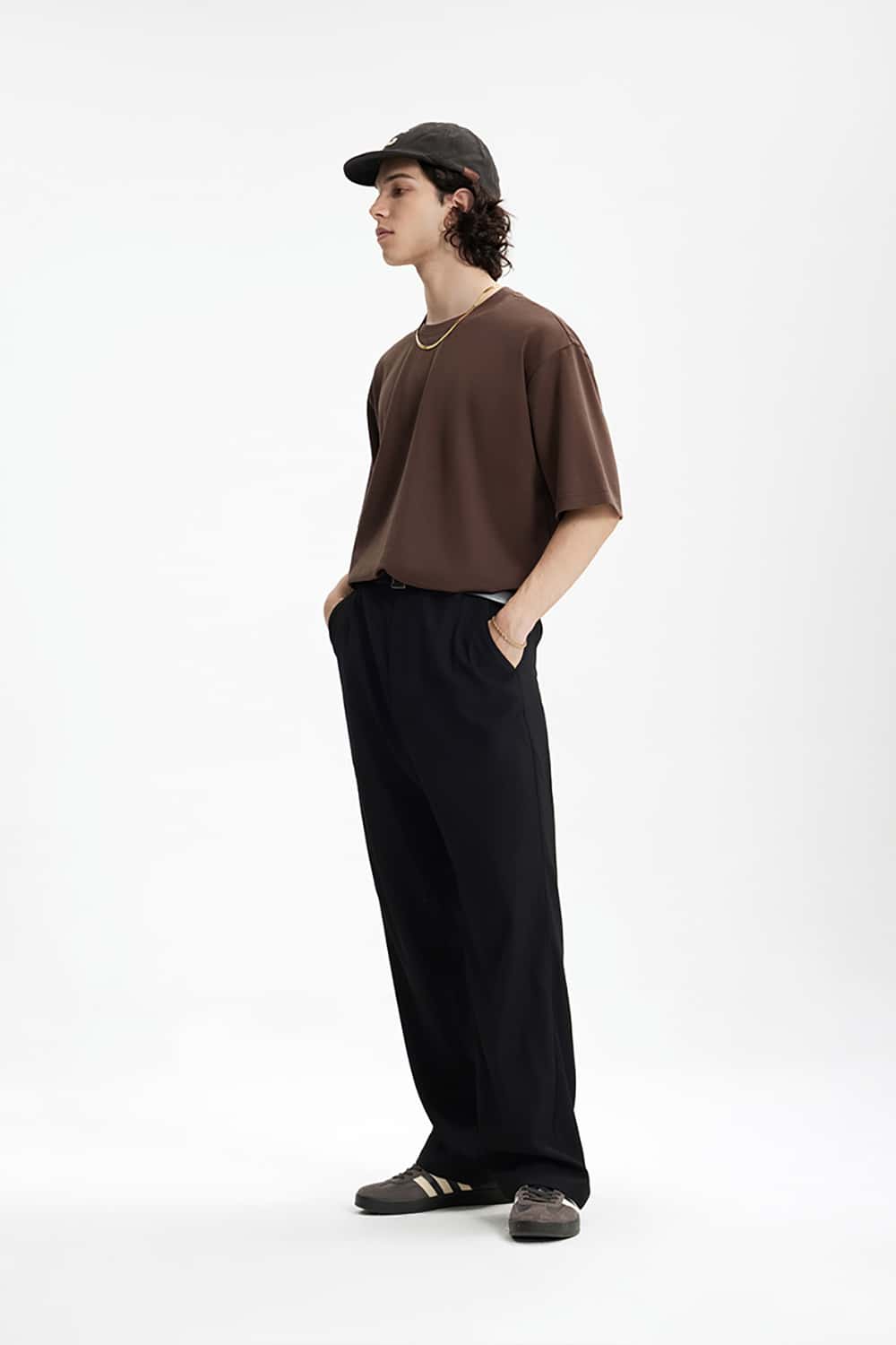 Double-Sided Solid Color Basic Versatile Short Sleeve T-Shirt