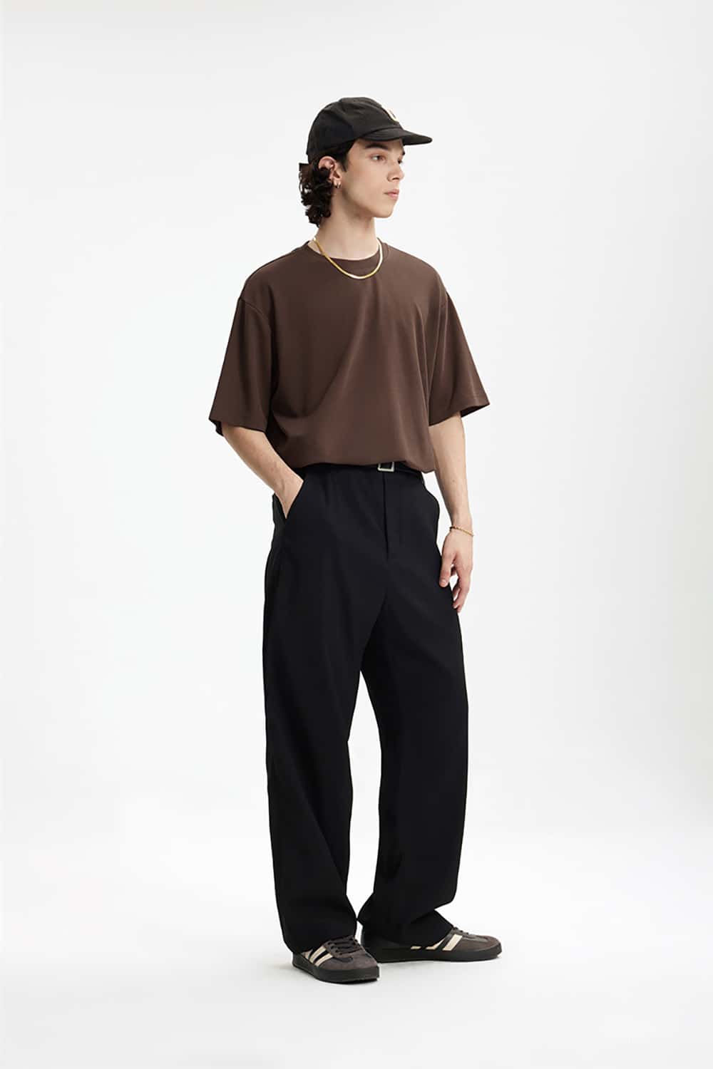 Double-Sided Solid Color Basic Versatile Short Sleeve T-Shirt