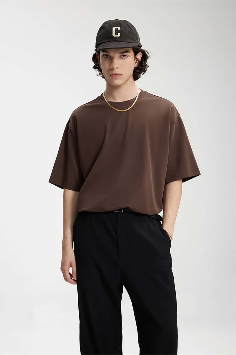 Double-Sided Solid Color Basic Versatile Short Sleeve T-Shirt