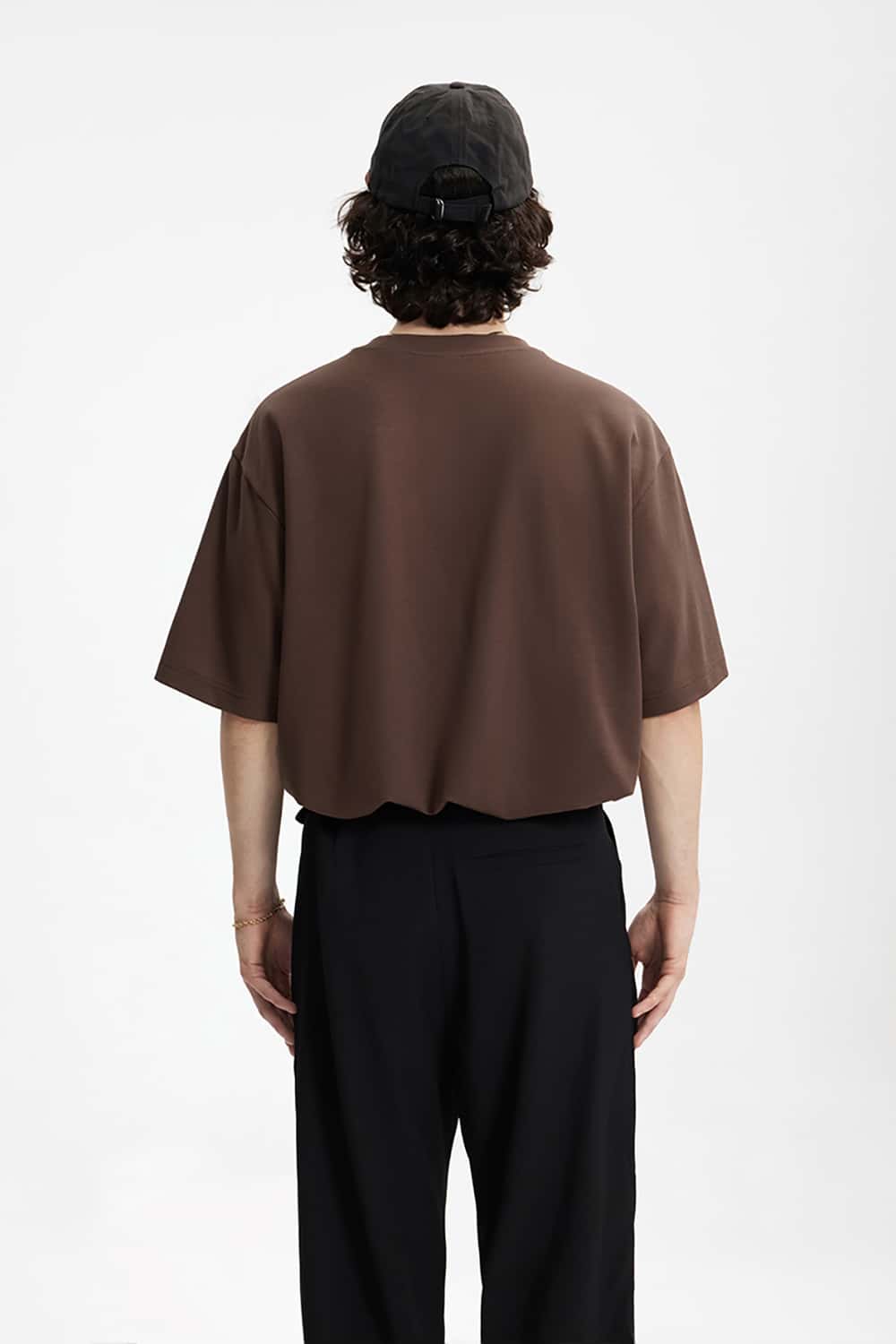 Double-Sided Solid Color Basic Versatile Short Sleeve T-Shirt