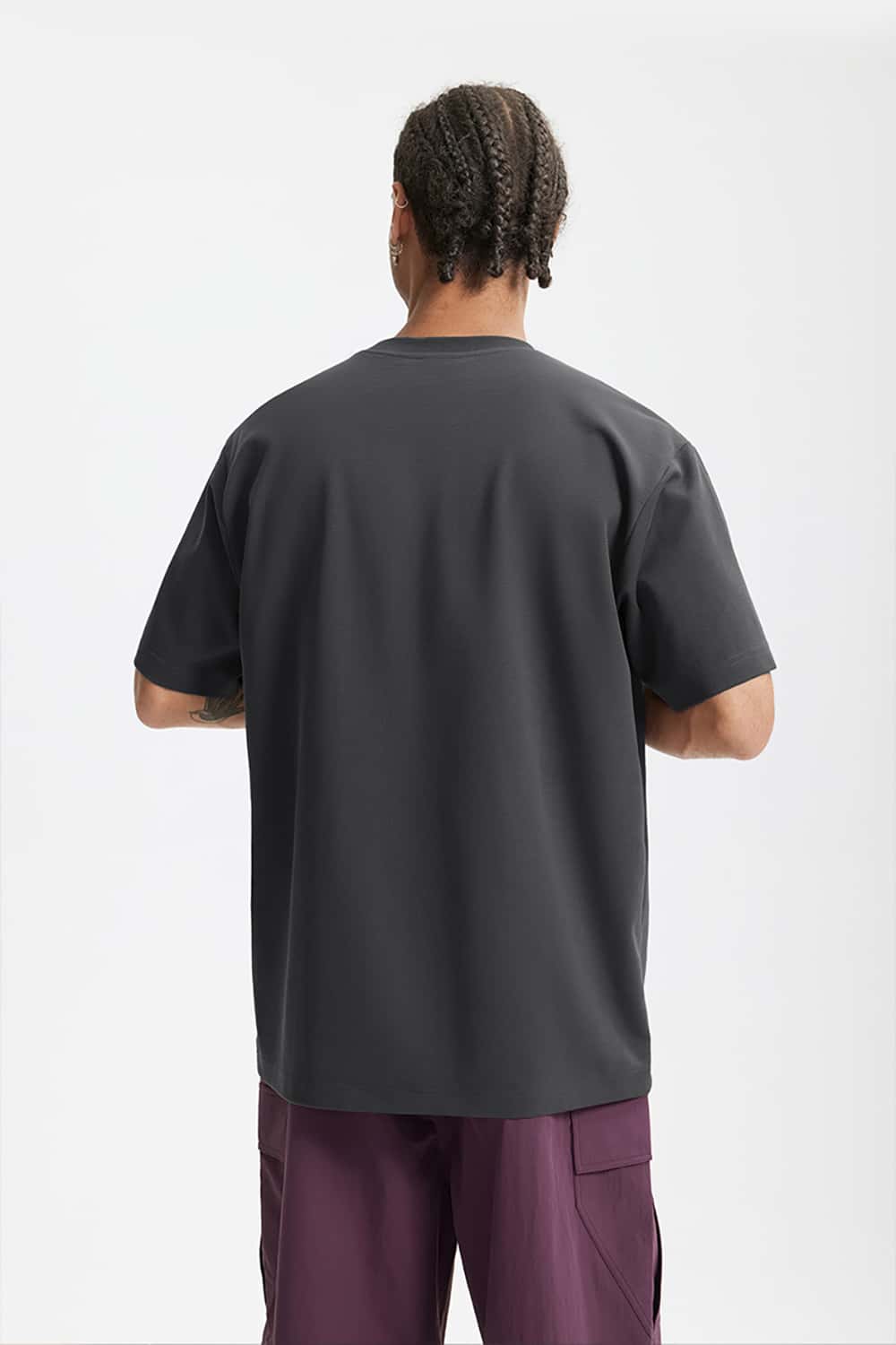 Double-Sided Solid Color Basic Versatile Short Sleeve T-Shirt