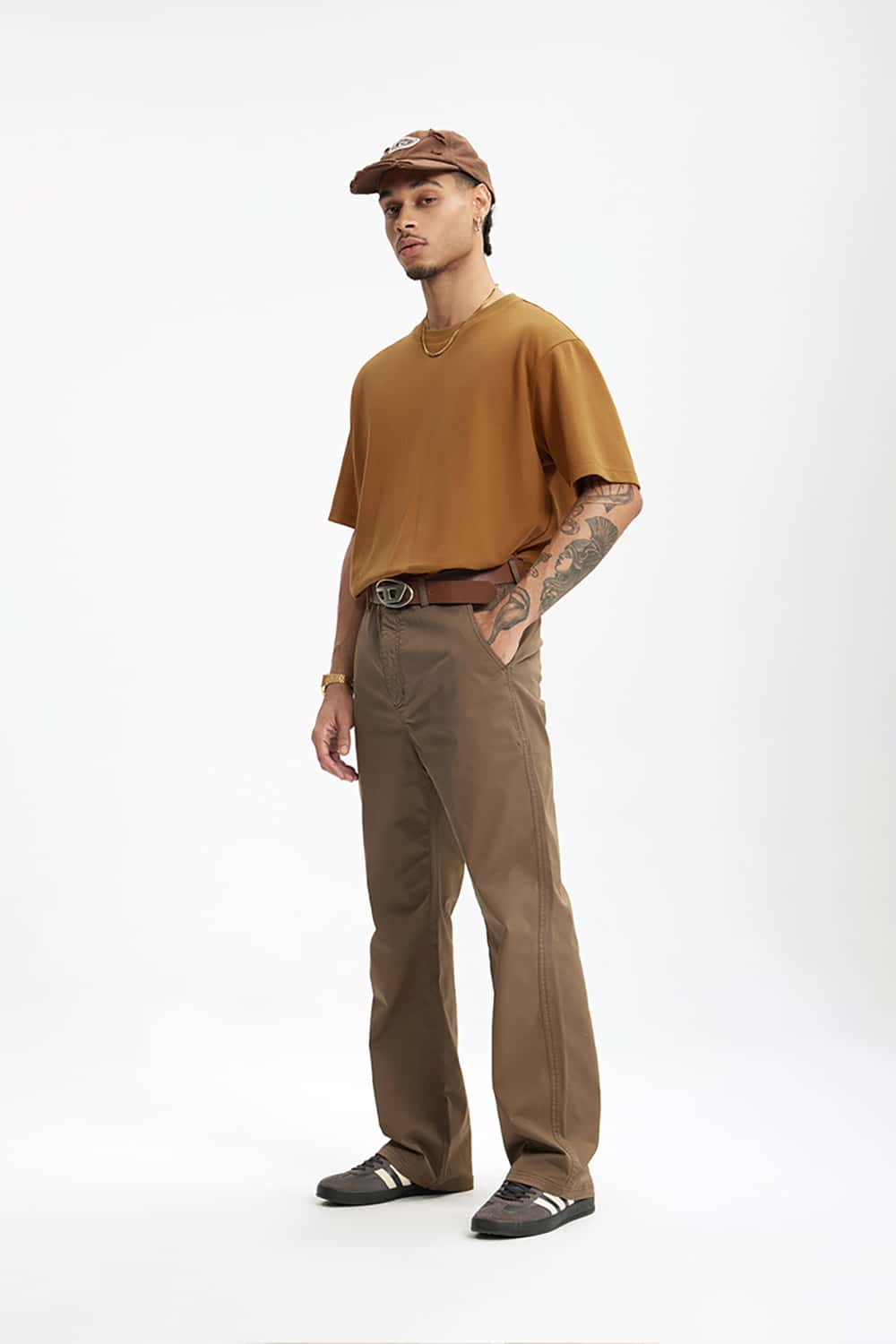 Double-Sided Solid Color Basic Versatile Short Sleeve T-Shirt