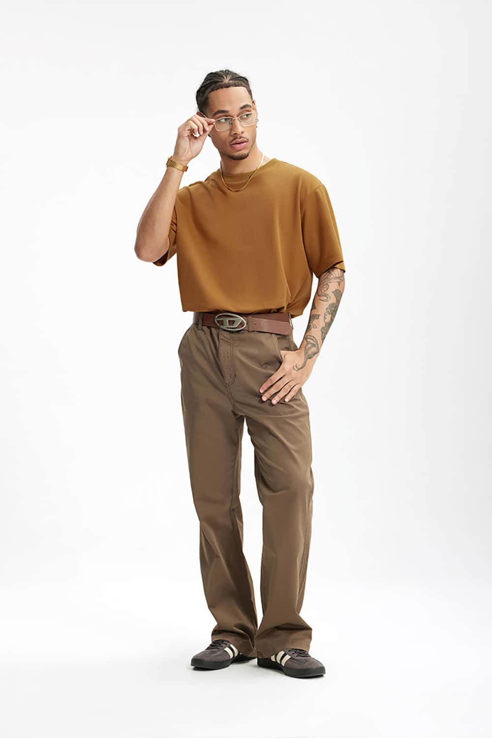 Double-Sided Solid Color Basic Versatile Short Sleeve T-Shirt